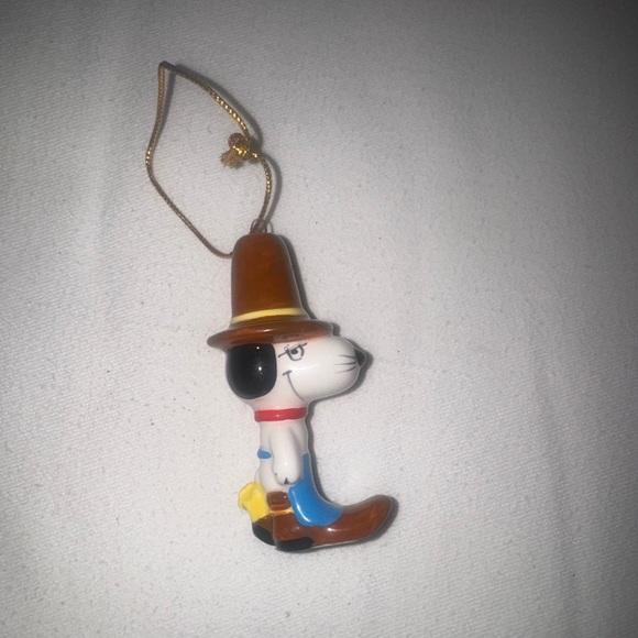 Vintage Cowboy Spike Snoopy Ceramic Christmas Ornament UFS Japan - Picture 1 of 3